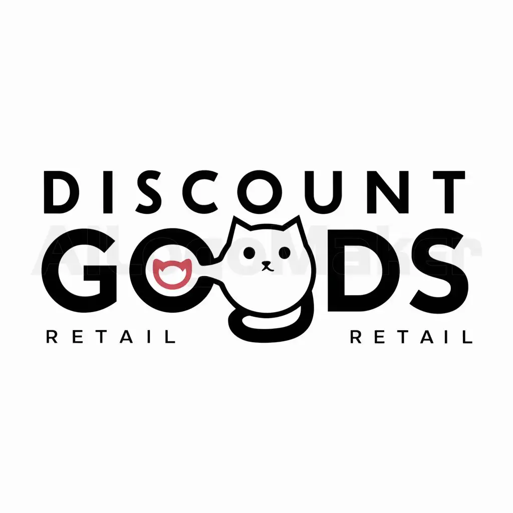 a logo design,with the text "discount goods", main symbol:cat cat,Moderate,be used in Retail industry,clear background
