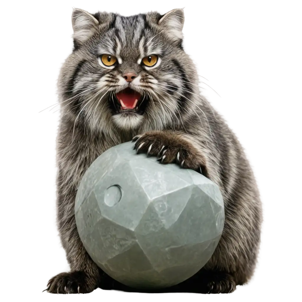 angry pallas cat rolling d20