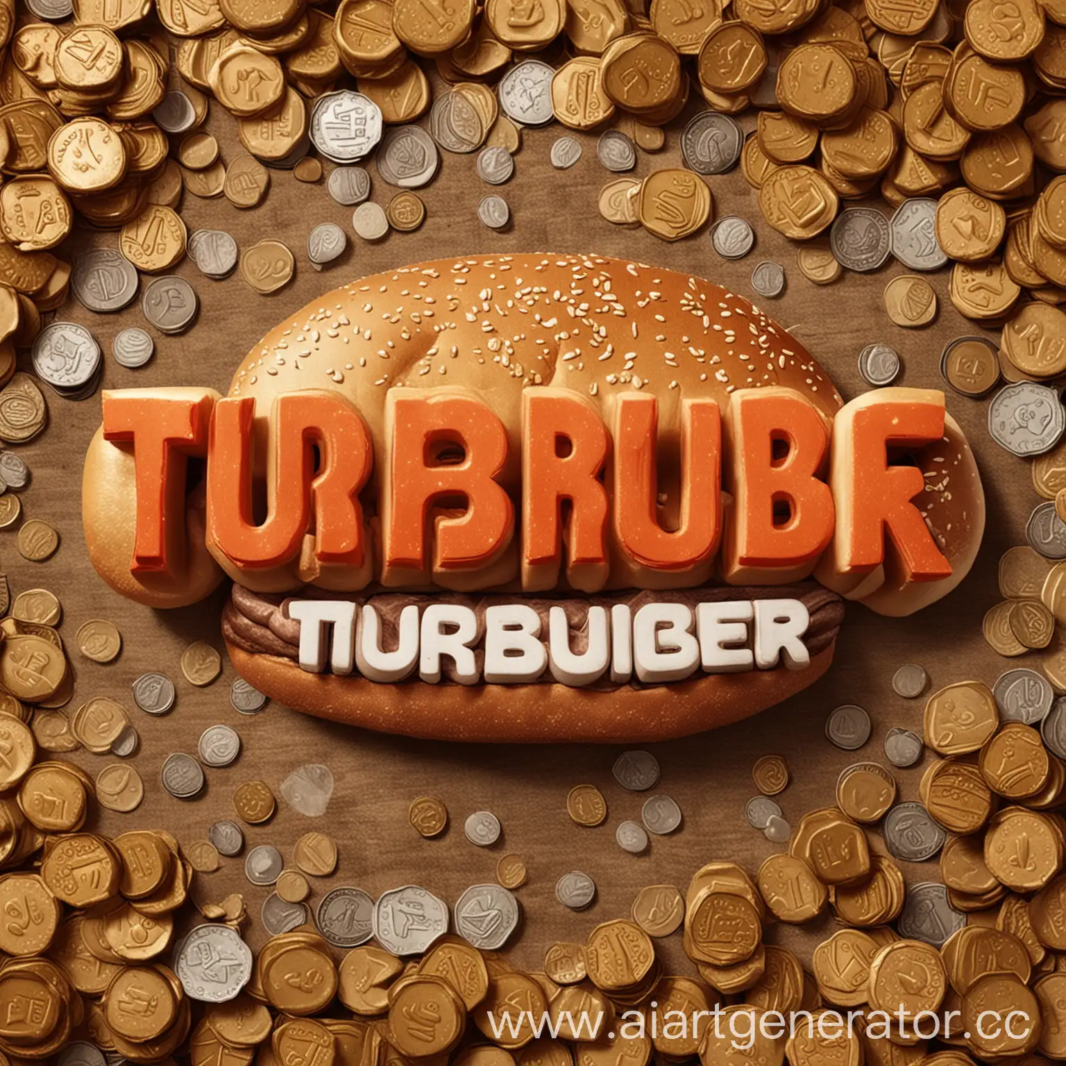 TurboBurger-surrounded-by-Coins-and-Burgers-Fast-Food-and-Wealth-in-Retro-Style