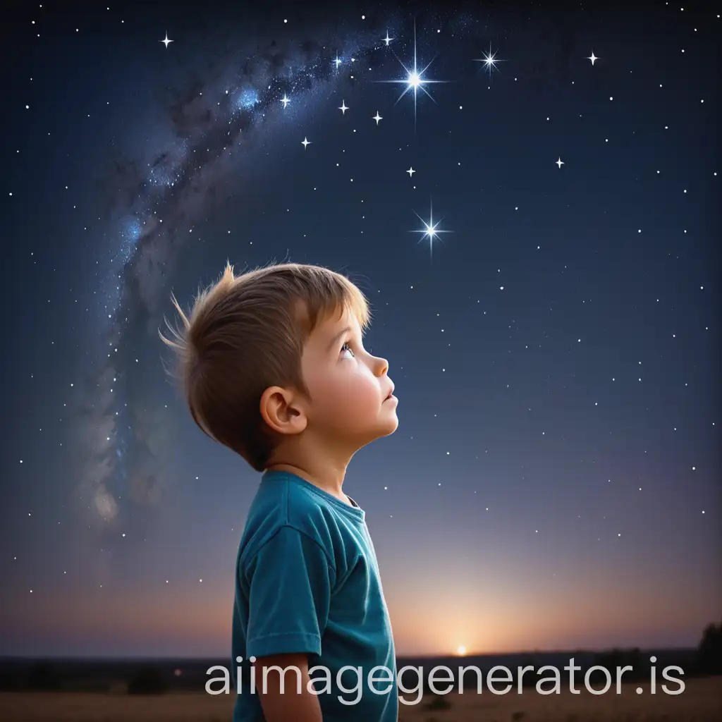 kid looking to stars