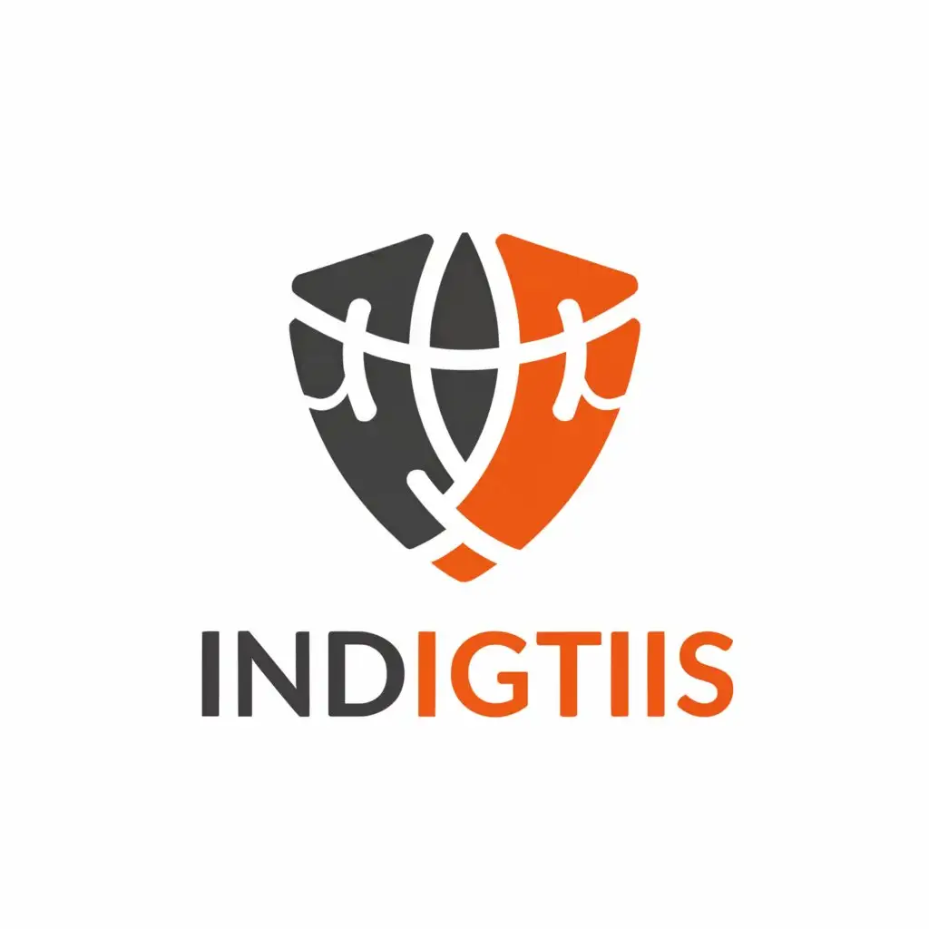 a logo design,with the text "Indigitis", main symbol:shield with Plan-Do-Check-Act Cycle, main color of the logo is orange,complex,be used in Technology industry,clear background