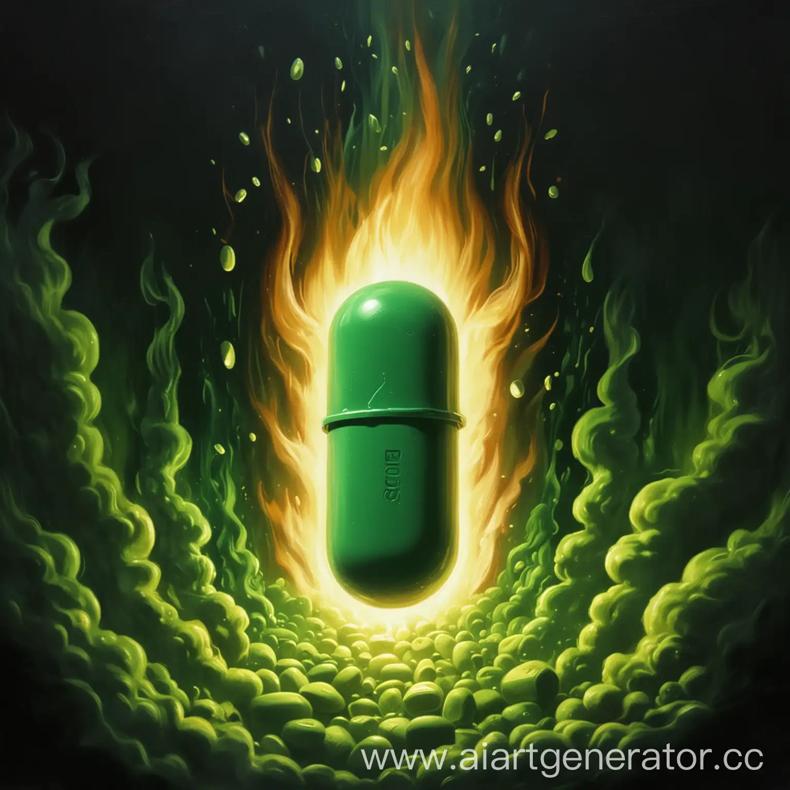 Energizing-Booster-Pill-Surrounded-by-Vibrant-Green-Flames