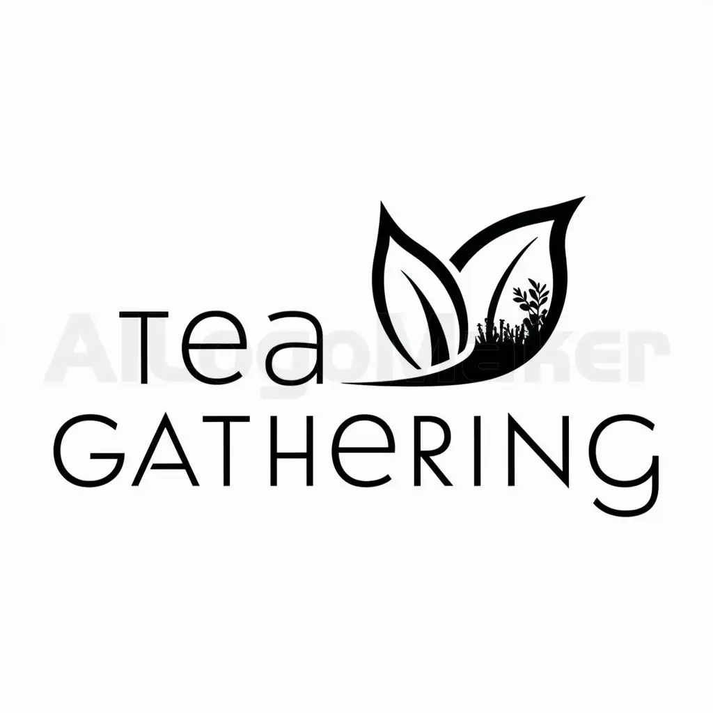 a logo design,with the text "tea gathering", main symbol:tea, tea gardens, modernization,Moderate,be used in Retail industry,clear background