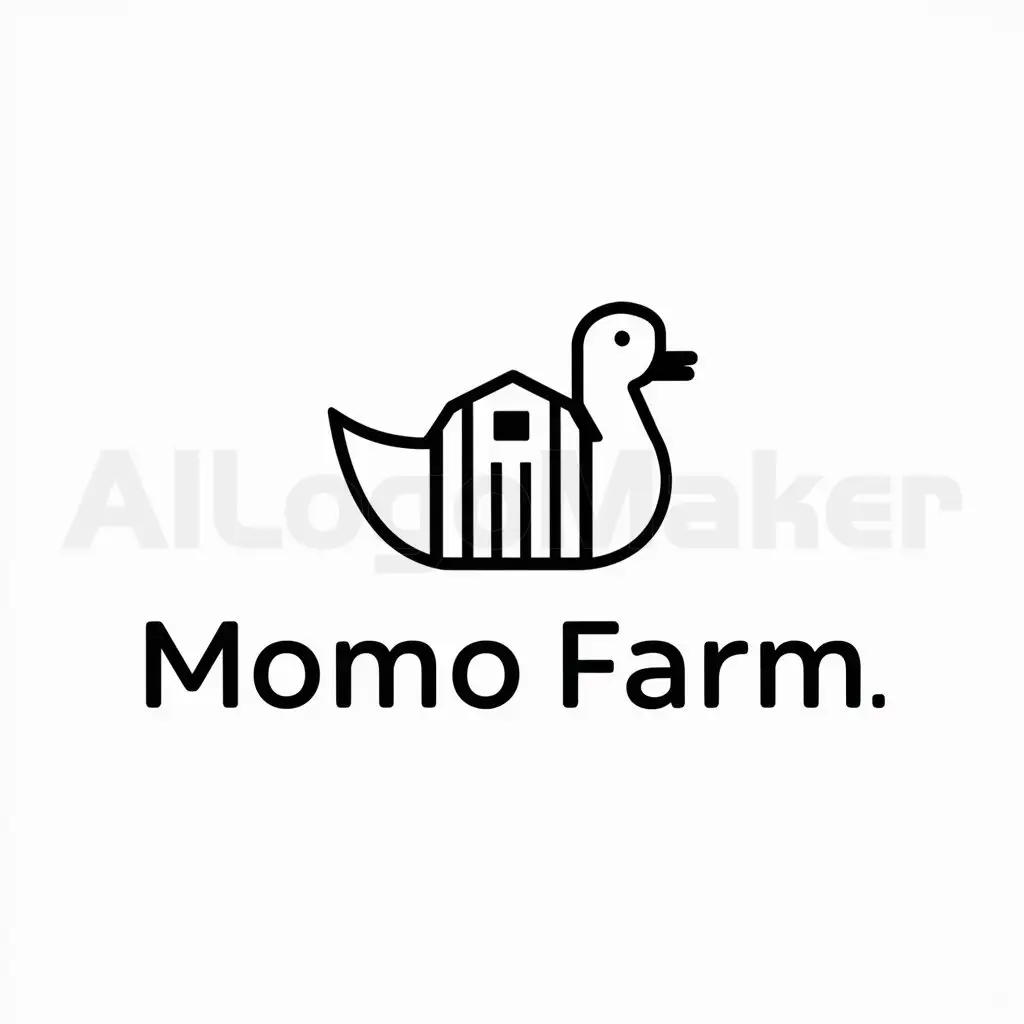 a logo design,with the text "Momo Farm", main symbol:Duck,Moderate,clear background