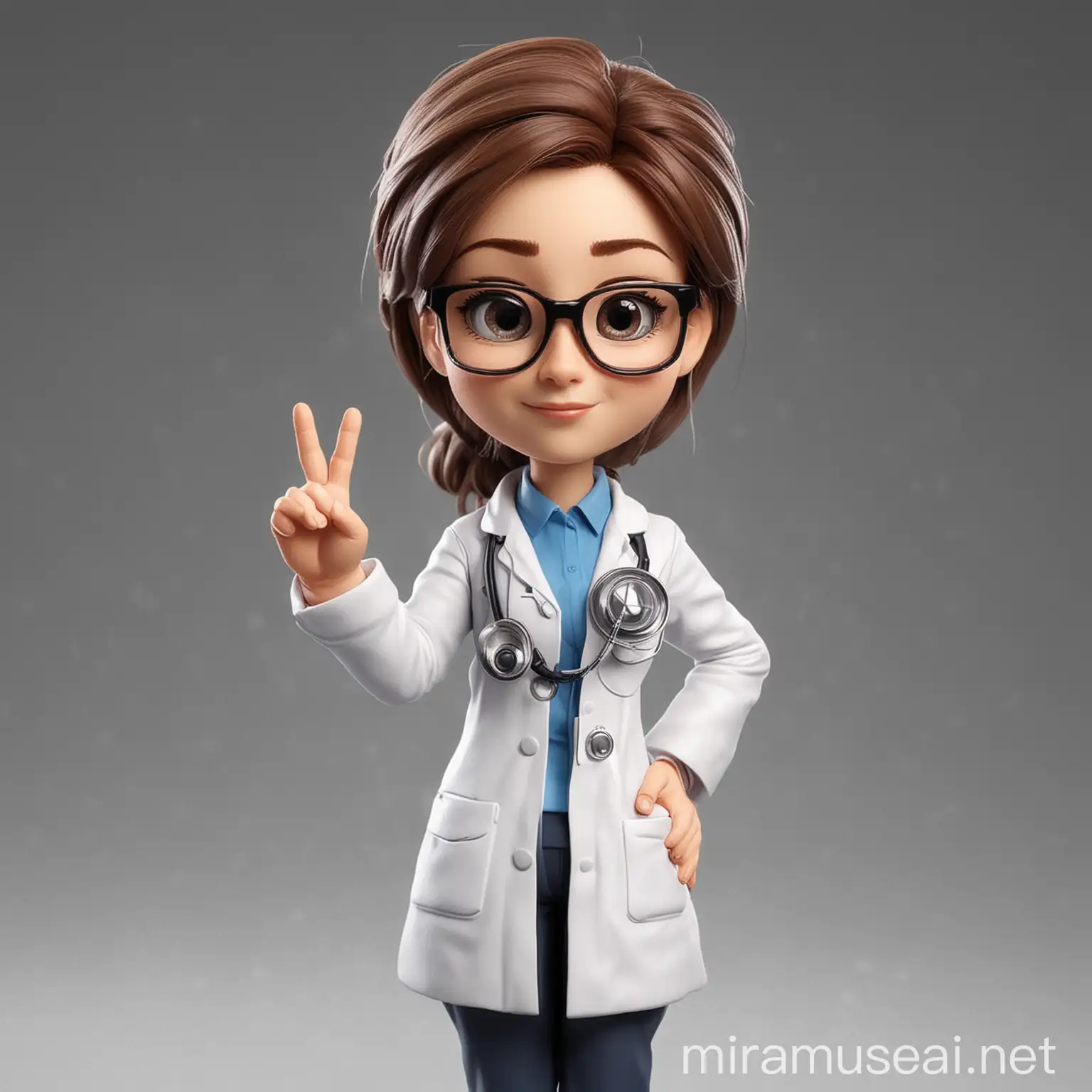 Confident Female Doctor Mascot for Gynecology and Medical Clinic Services