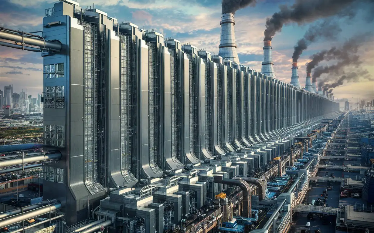 a stunning REALISTIC Chip Factory that is very massive and huge 