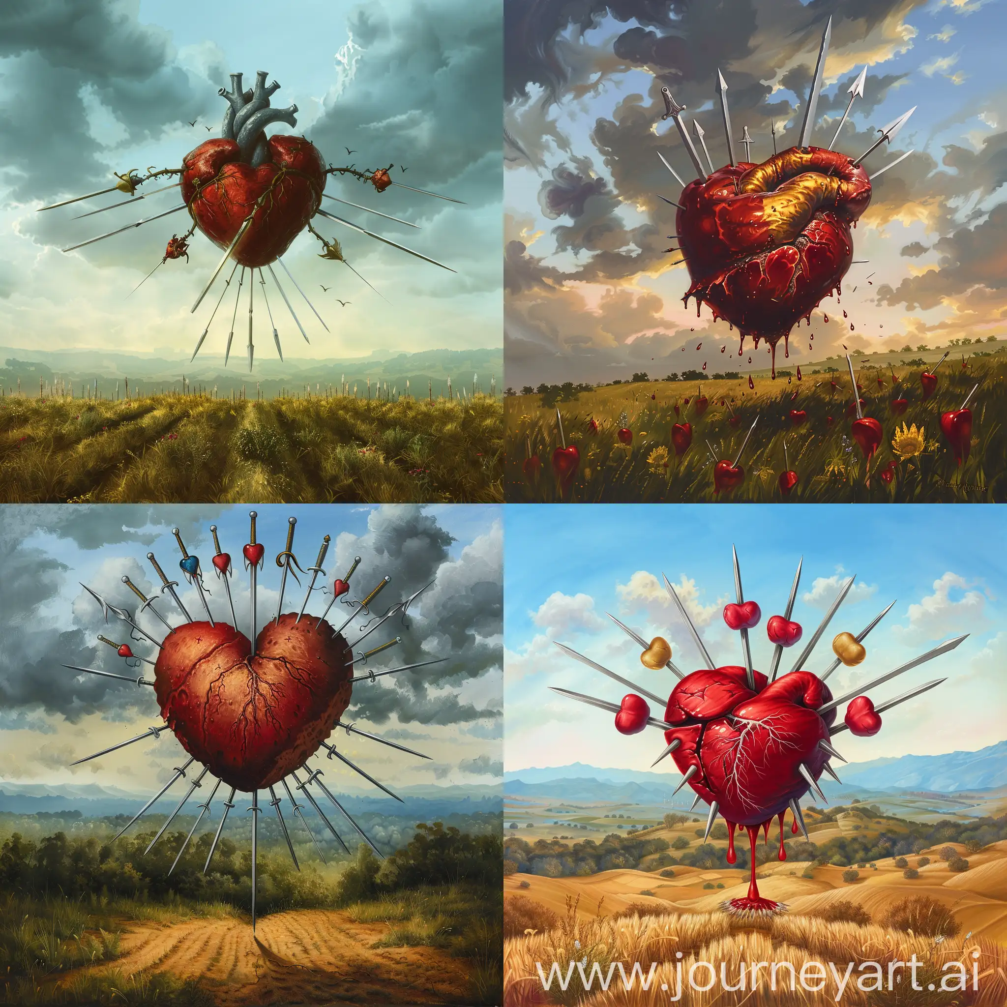 Heart-Pierced-by-Swords-Hovering-over-Field