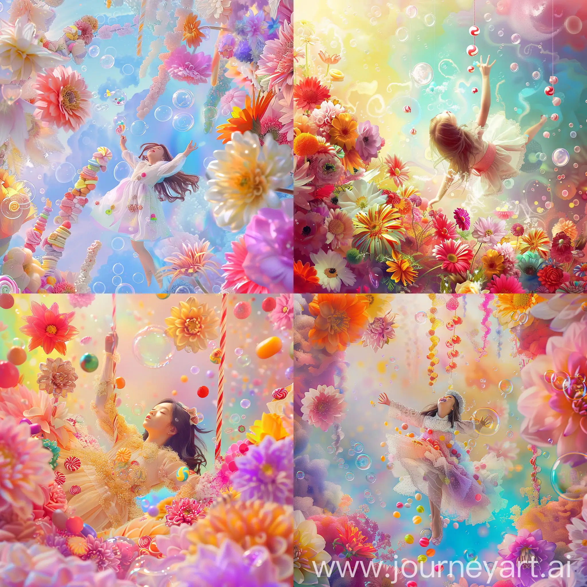 Princess-Descending-into-Colorful-Floral-Wonderland