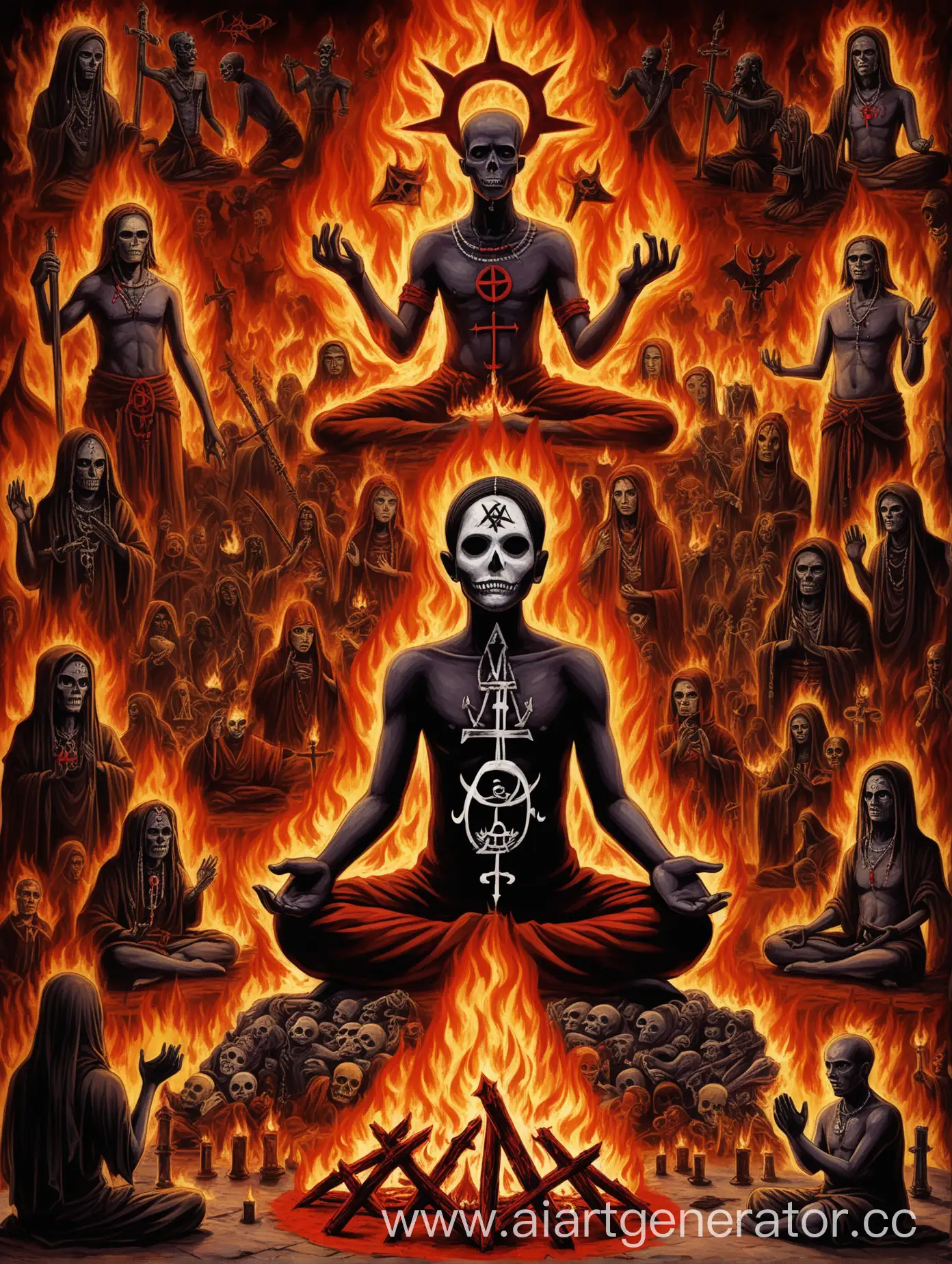 Meditative-Figure-Amidst-Flames-and-Voodoo-Symbols-in-WarTorn-Atmosphere