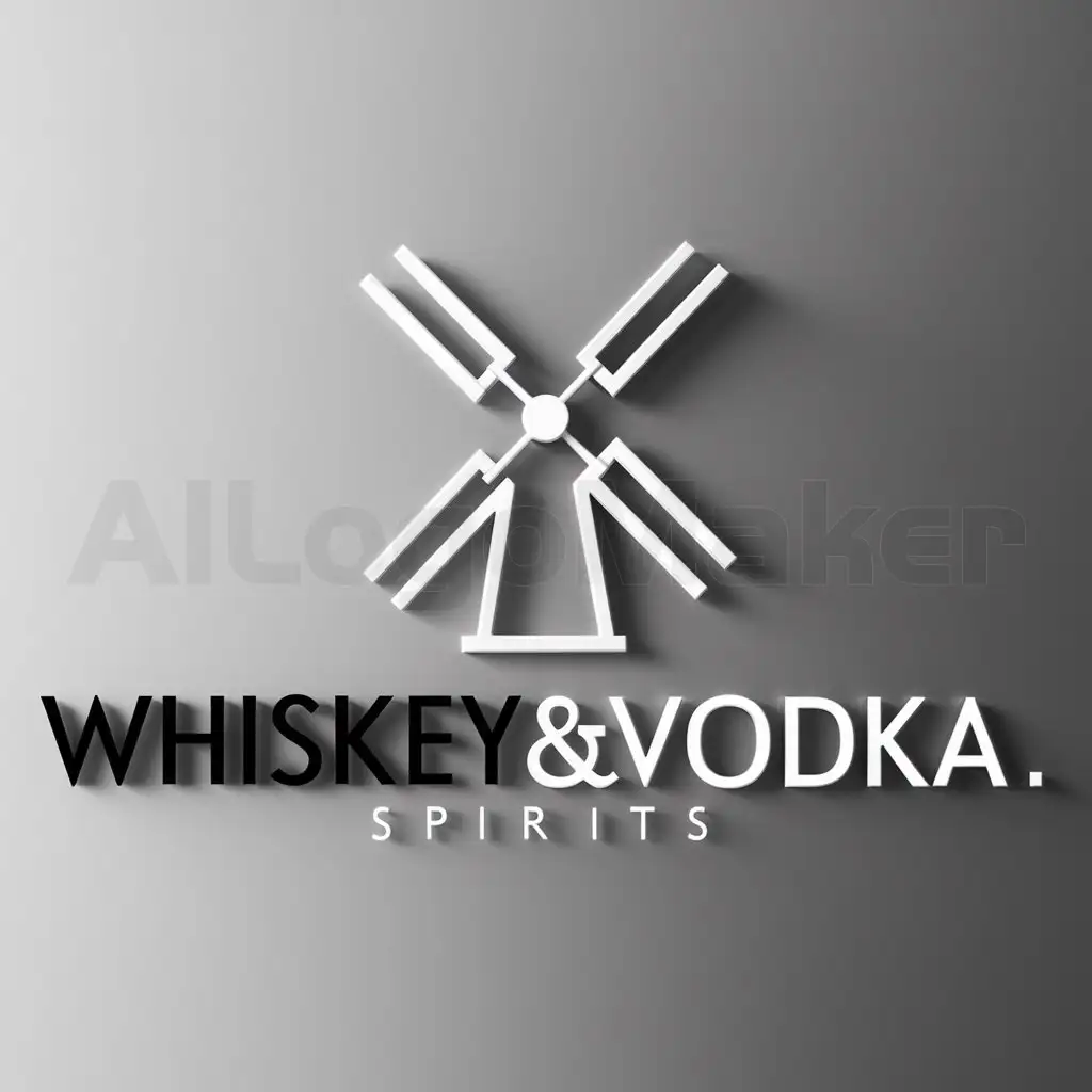 a logo design,with the text "Whiskey&Vodka", main symbol:Mill,Minimalistic,clear background