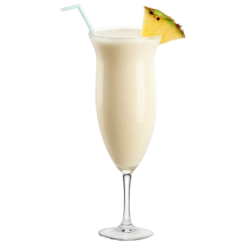 glass of Pina colada cocktail realistic image and light