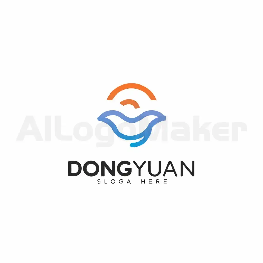 a logo design,with the text "Dongyuan", main symbol:Water, sun,Minimalistic,be used in Technology industry,clear background