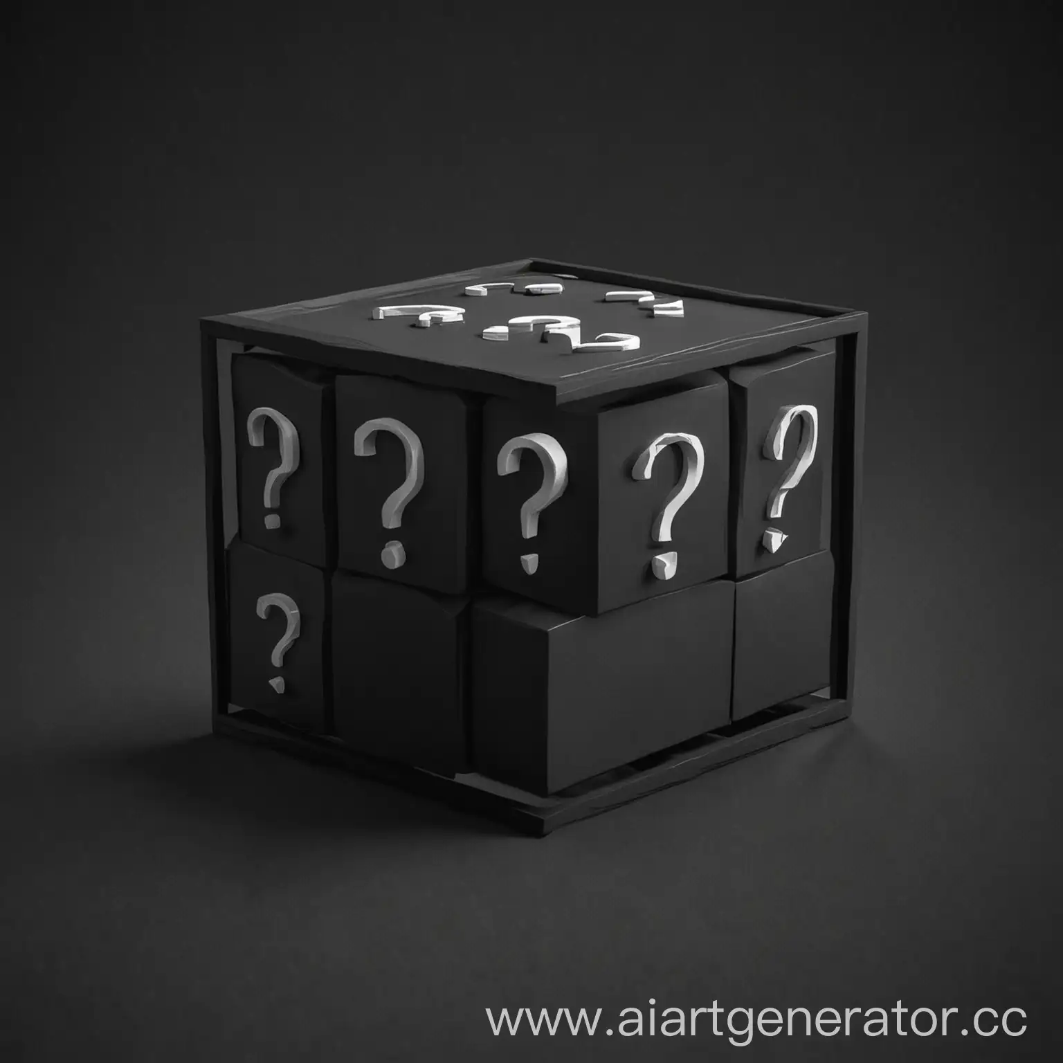 Abstract-Black-Square-with-3D-Question-Marks