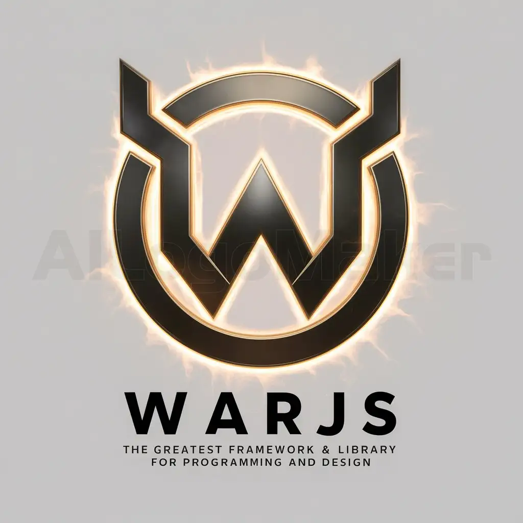 a logo design,with the text "warjs", main symbol:warjs is greatest framework and library for programming and design,complex,be used in Internet industry,clear background