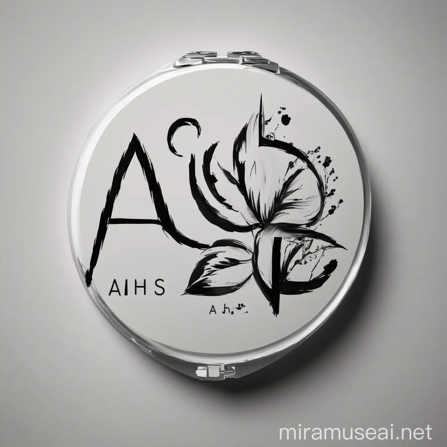 Elegant Black and White AHS Cosmetic Logo Design