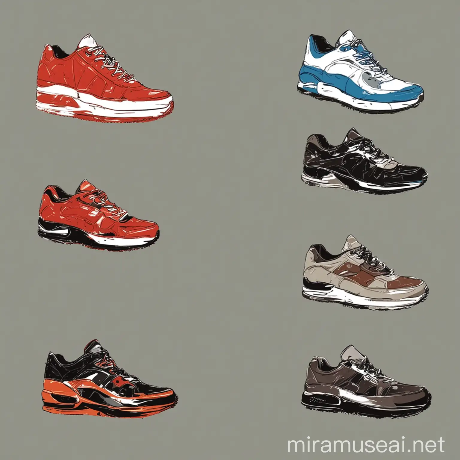 Colorful Vector Illustration of Shoes Collection
