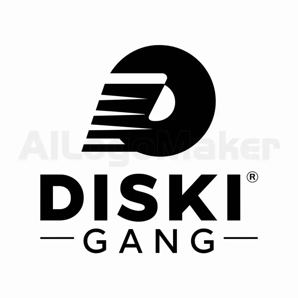 a logo design,with the text "diski gang", main symbol:I want a logo that looks like the new balance logo but should be diski gang,Moderate,be used in Sports Fitness industry,clear background