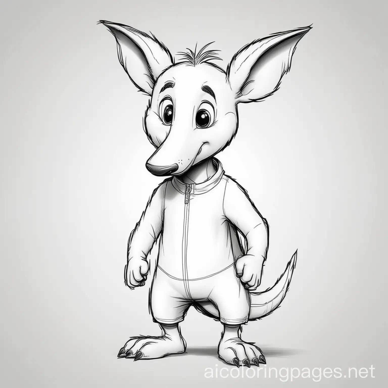 Simple-Aardvark-Coloring-Page-Easy-to-Color-Cartoon-Character-for-Kids
