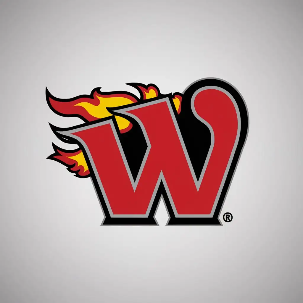 Logo-Design-For-W-Red-and-Black-with-Fire-Element-on-a-Clear-Background