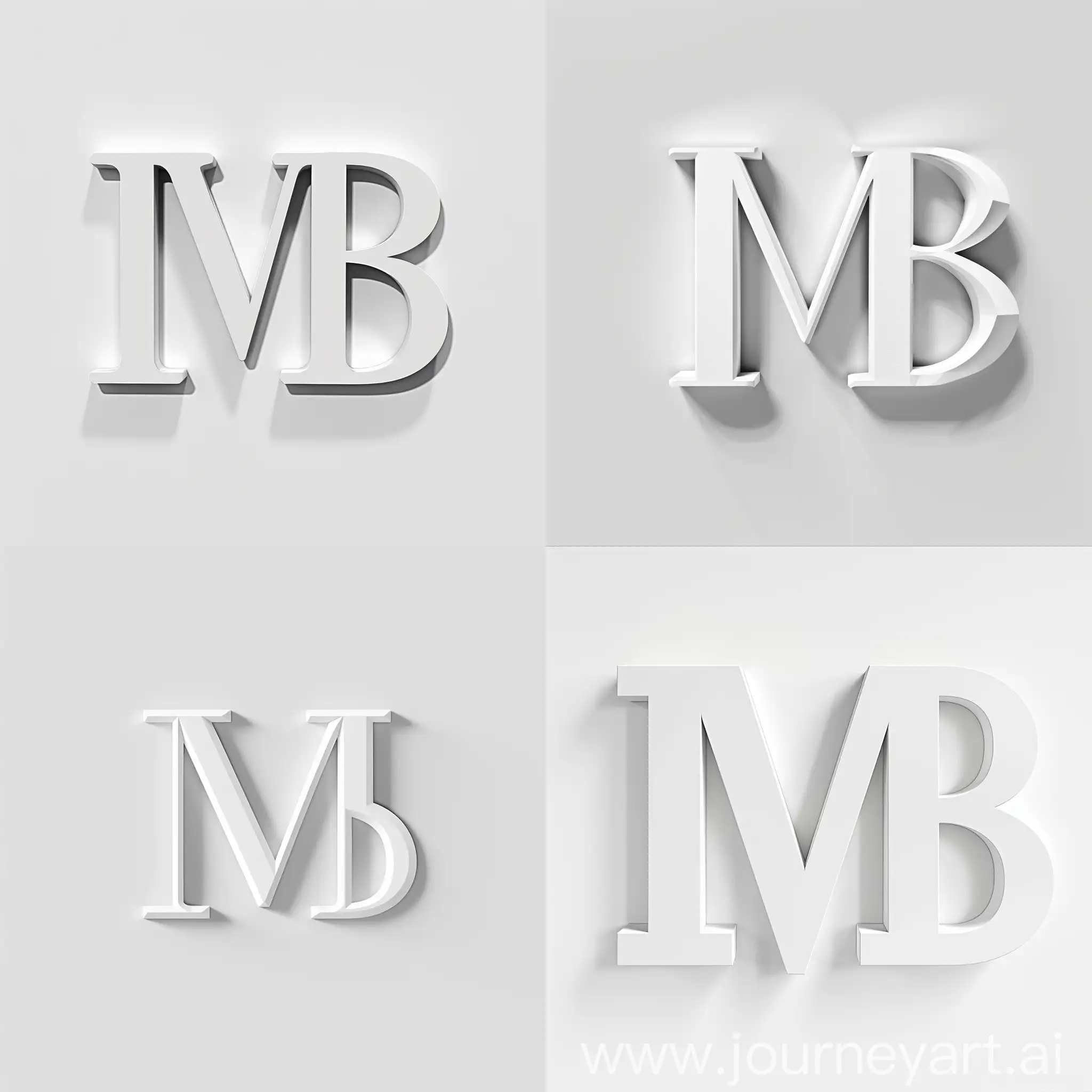 create a 2d  logo with letter "MB" white background