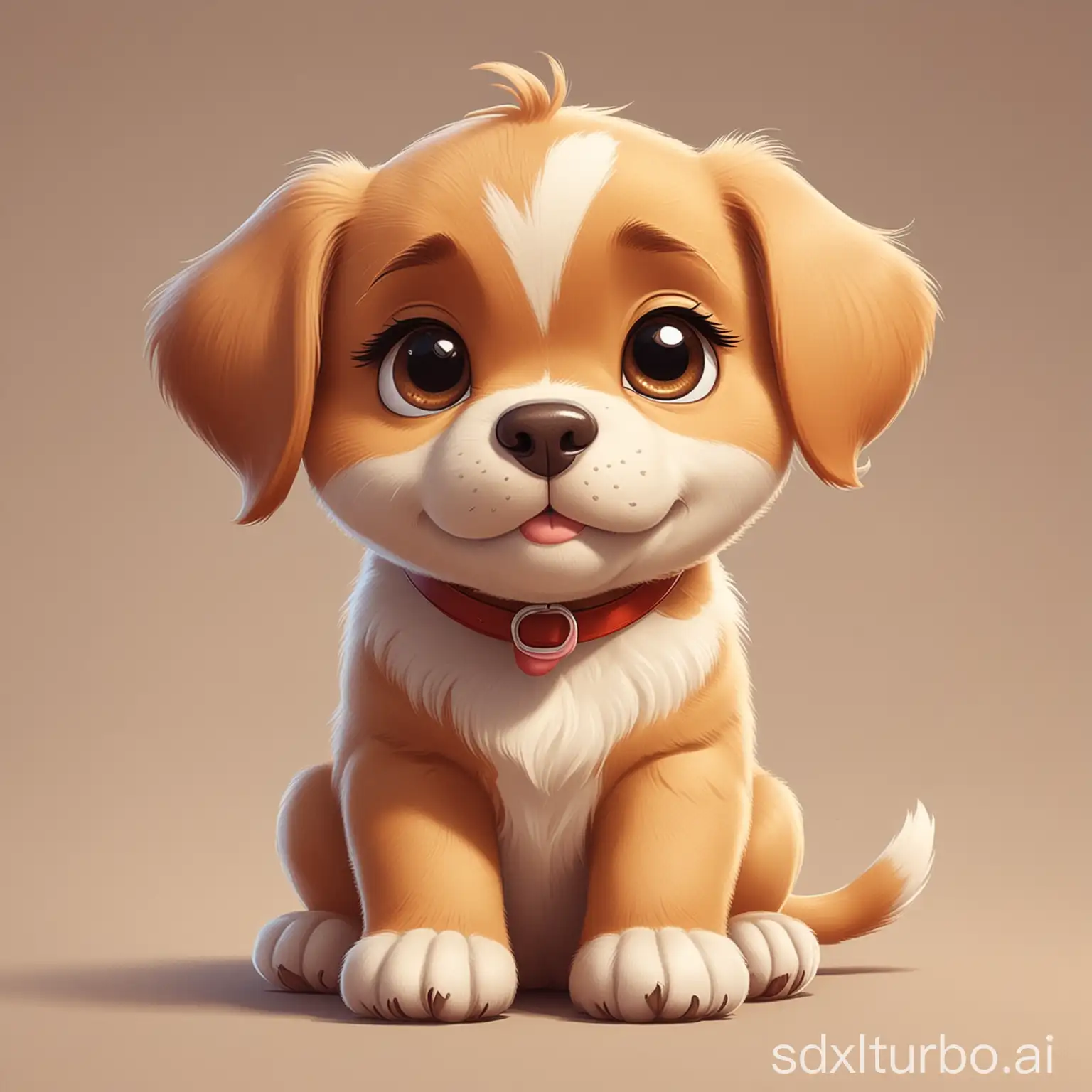a cute puppy, cartoon style