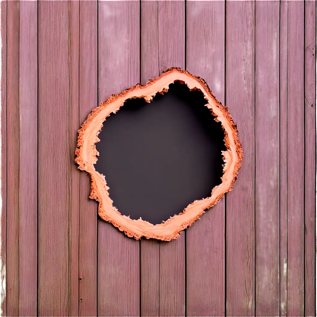 Hole breaking through wooden wall