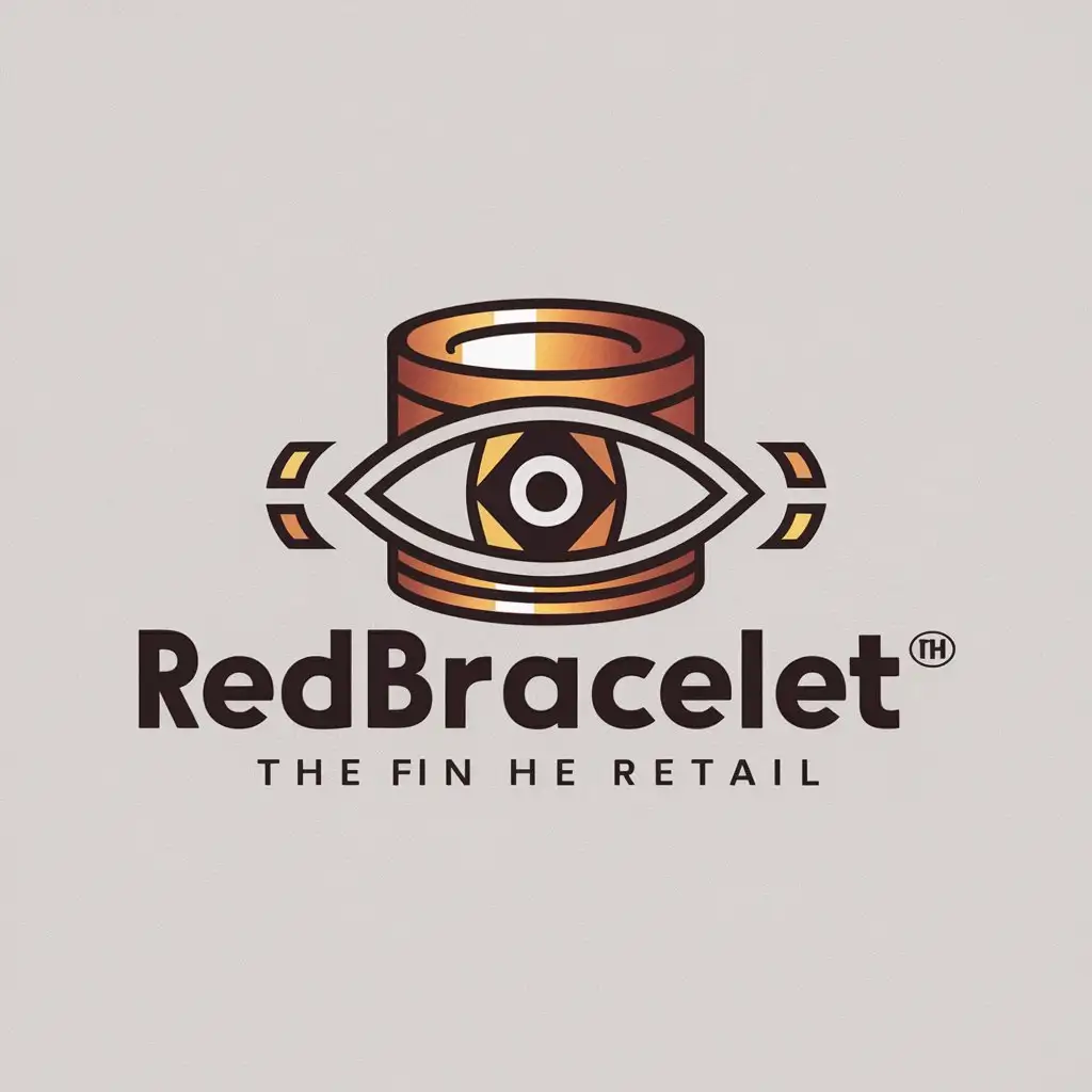 a logo design,with the text "redbracelet", main symbol:Eye/Gemstone/Cylinder,Moderate,be used in Retail industry,clear background