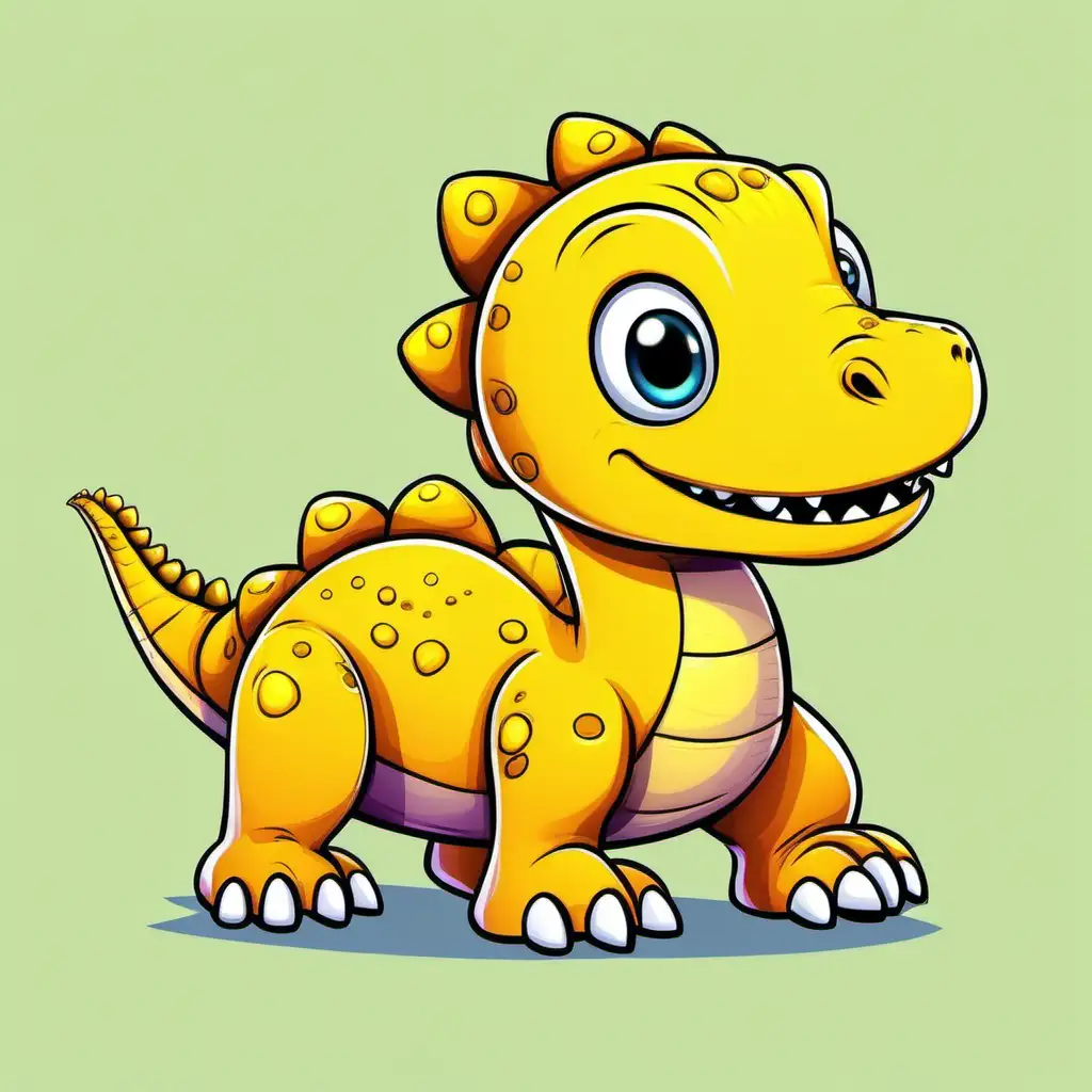 Cheerful Cartoon Yellow Dinosaur for Childrens Entertainment