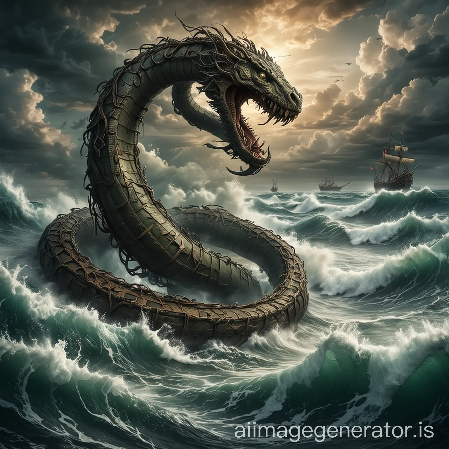 Midgard Serpent making earthquakes in the ocean