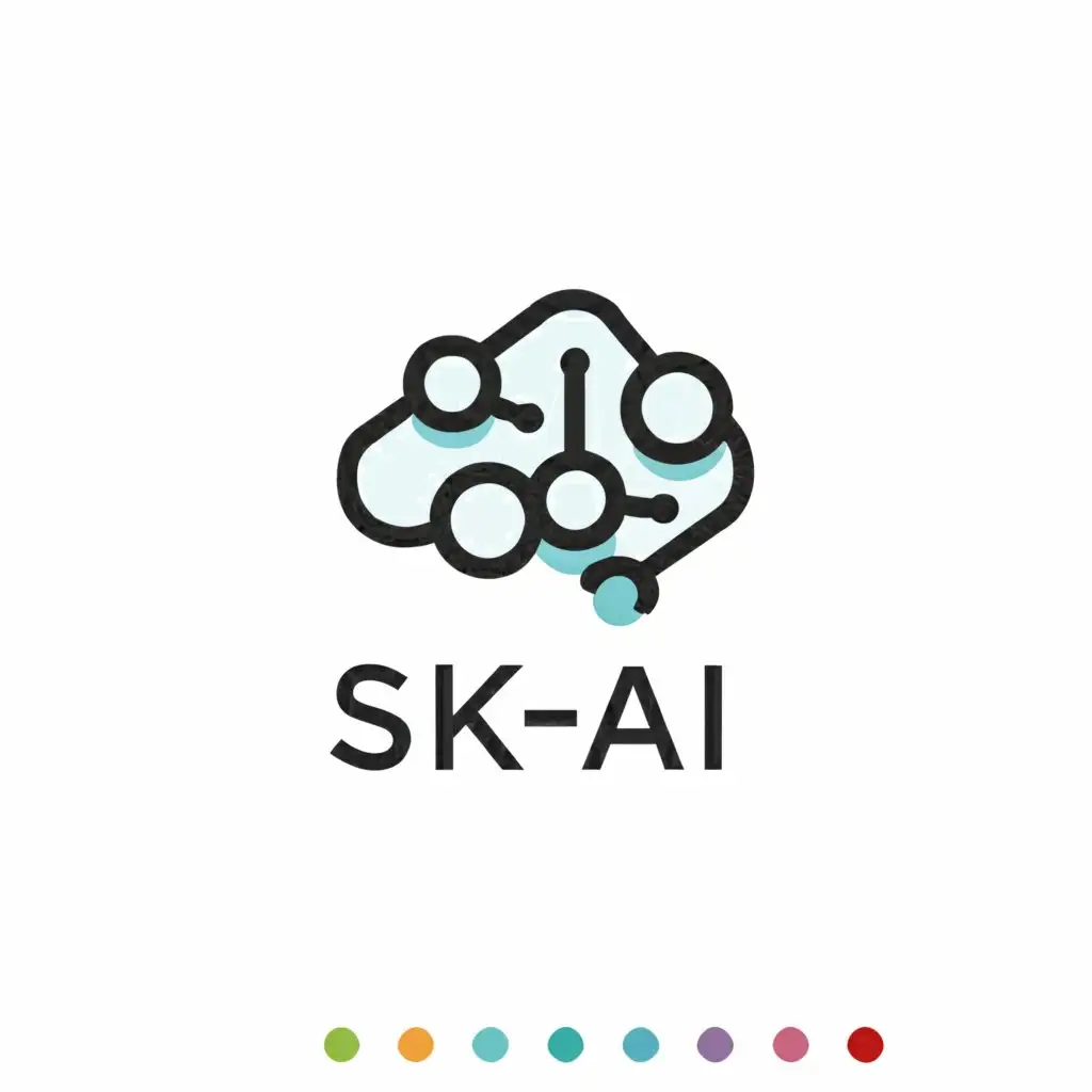 a logo design,with the text "SK-AI", main symbol:Artificial Intelligence,Minimalistic,be used in Internet industry,clear background