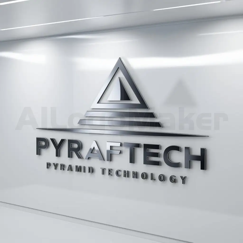 a logo design,with the text "pyraftech", main symbol:PYRAMID TECHNOLOGY France,complex,be used in Technology industry,clear background