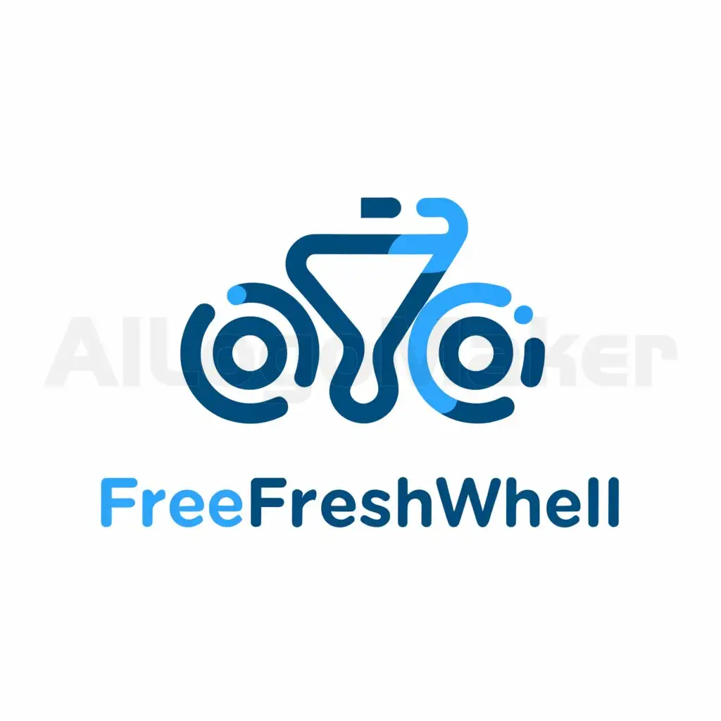 a logo design,with the text "freeFreshWheel", main symbol:bicycle,complex,clear background