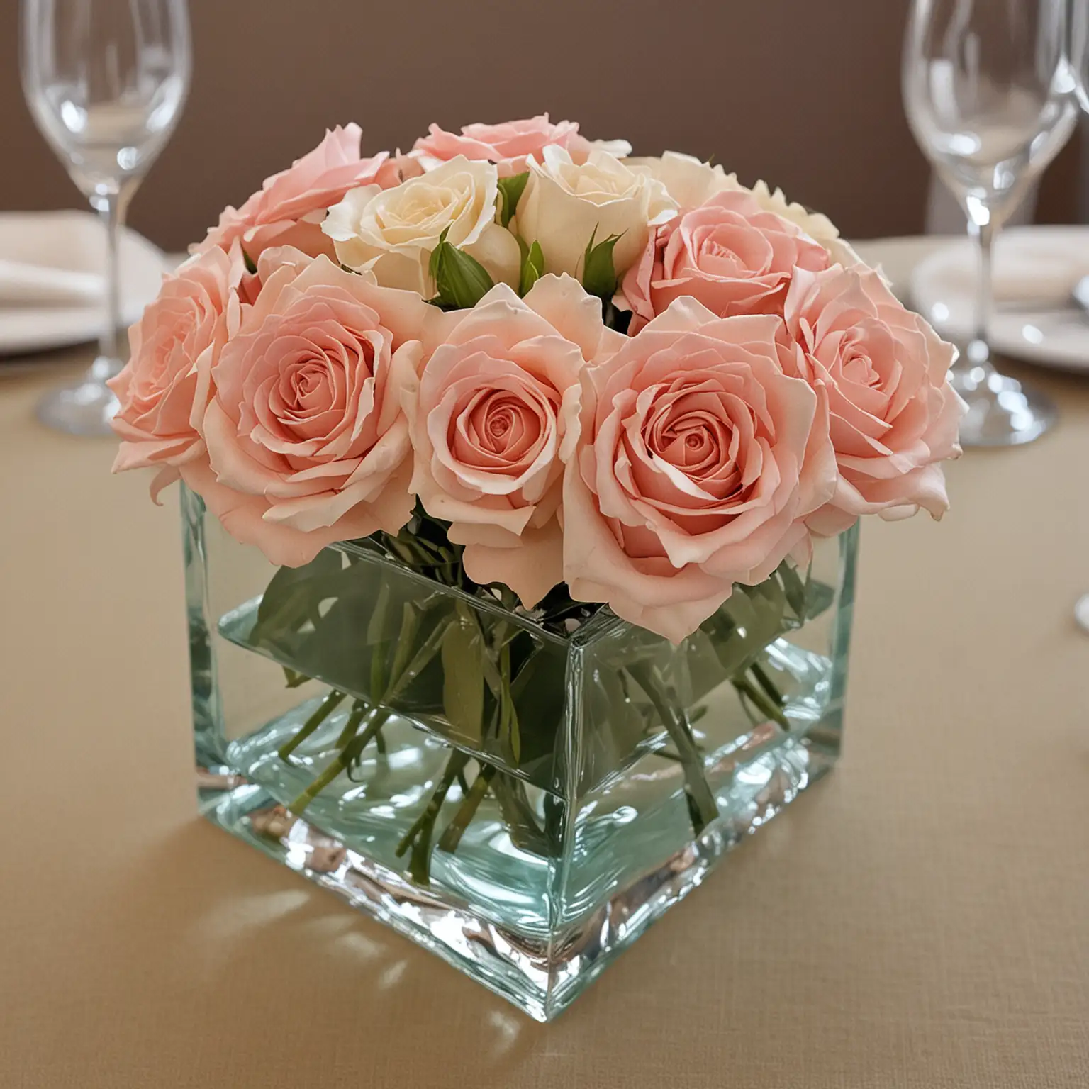 simple square glass vase wedding centerpiece easy DIY non-floral design