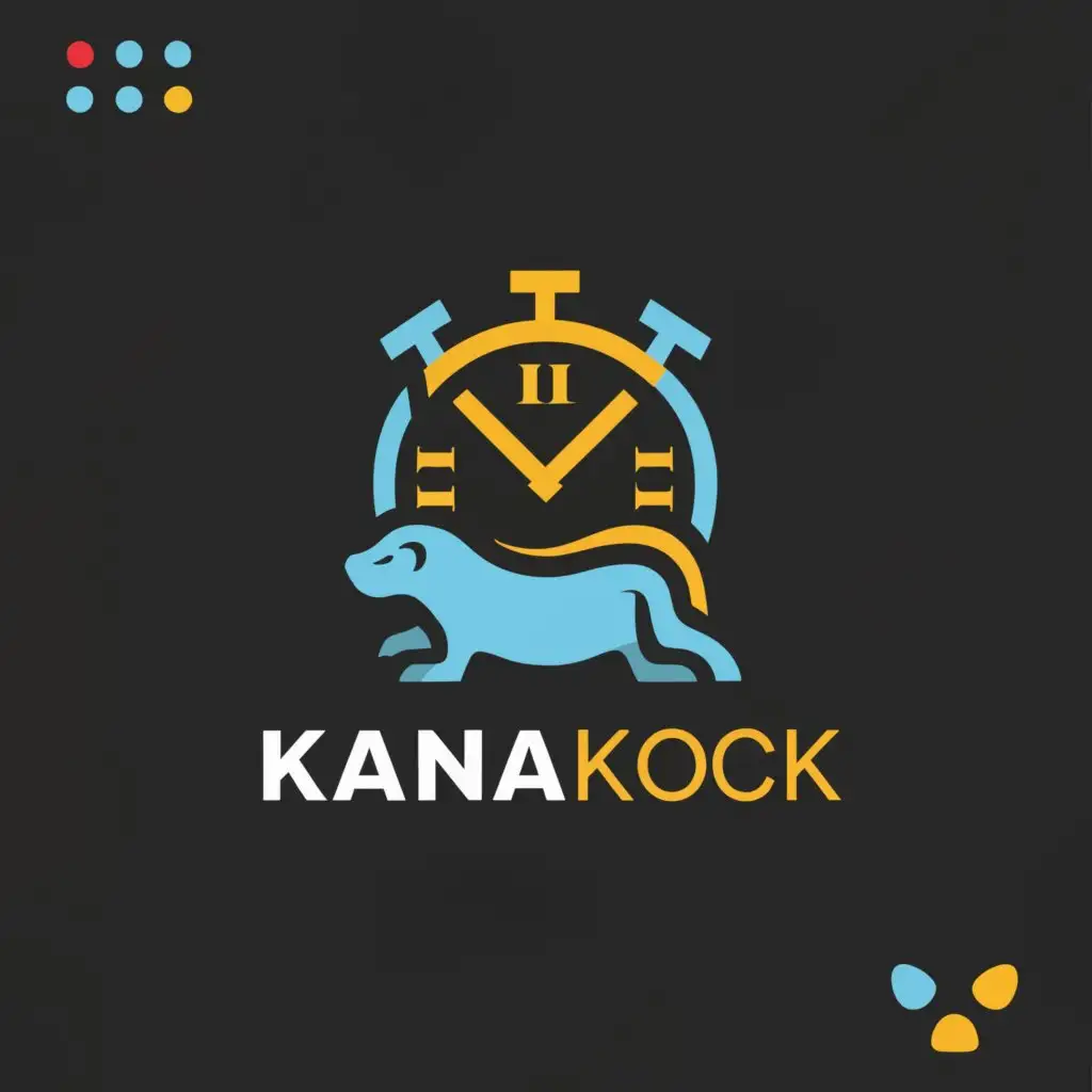 a logo design,with the text "Khanaklock", main symbol:clock and dog,complex,be used in Education industry,clear background