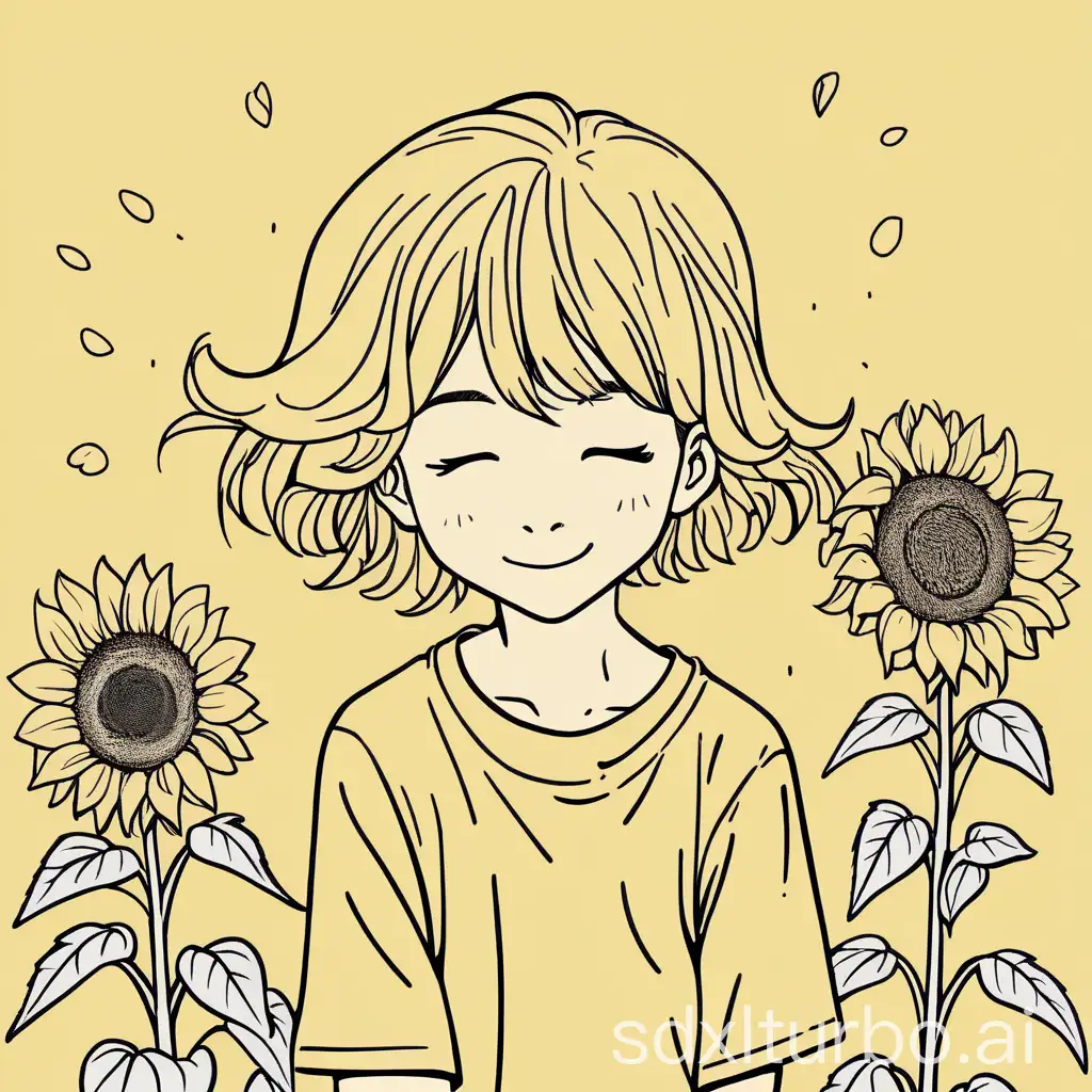 Cheerful-Small-Figure-with-Sunflower-Vibrant-Yellow-Palette