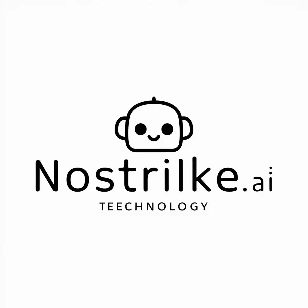a logo design,with the text "NoStrike.ai", main symbol:cute robot,Minimalistic,be used in Technology industry,clear background