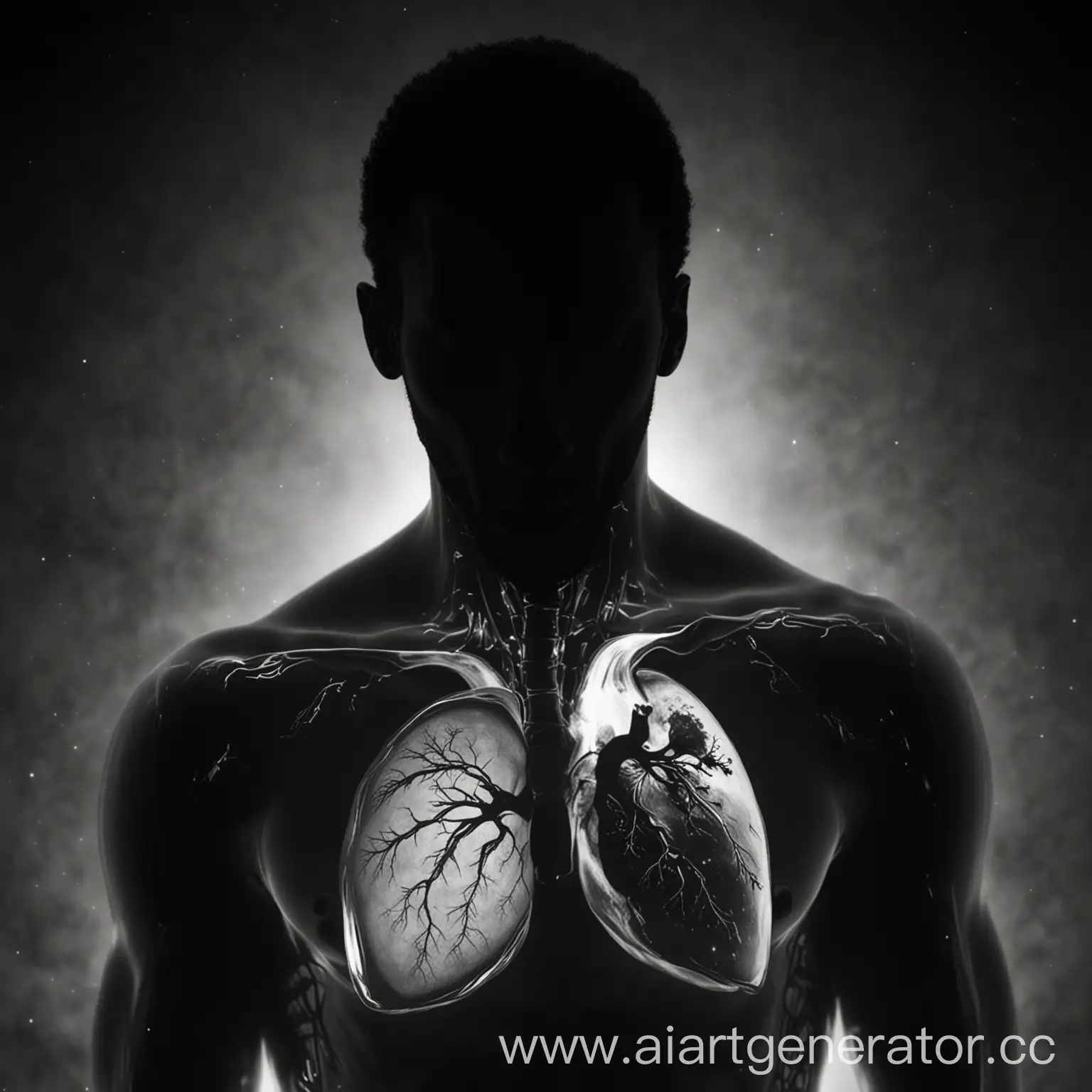 Ultra-Detailed-Black-Man-Silhouette-with-Earthlike-Heart-XRay