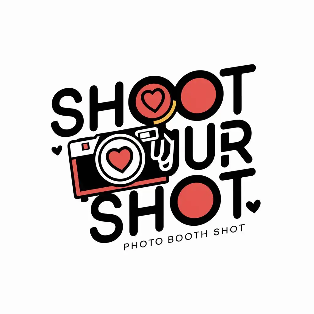 A photo booth business logo named ''SHOOT YOUR SHOT''