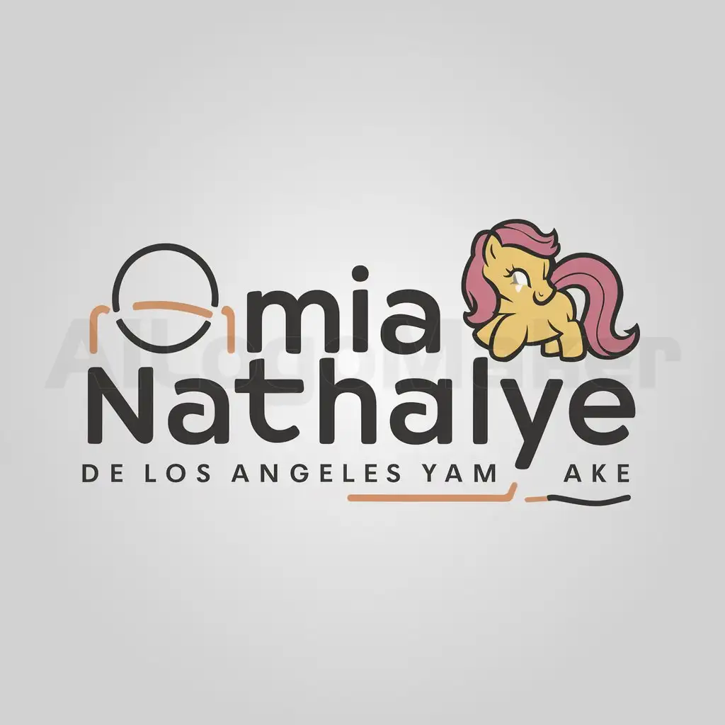 LOGO-Design-For-Mia-Nathalye-de-los-Angeles-Yam-Ake-Whimsical-Text-with-My-Little-Pony-Symbol-for-FamilyFocused-Branding