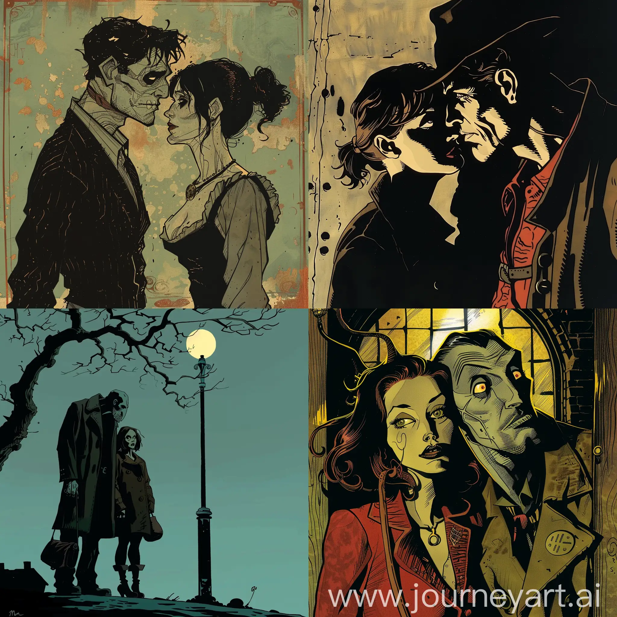 Illustration-of-a-Couple-by-Mike-Mignola