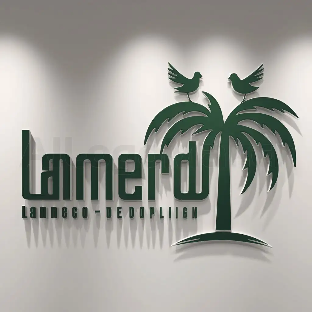 LOGO-Design-For-LAMERD-Palm-and-Pigeons-Symbolizing-Peace-and-Prosperity-on-Clear-Background