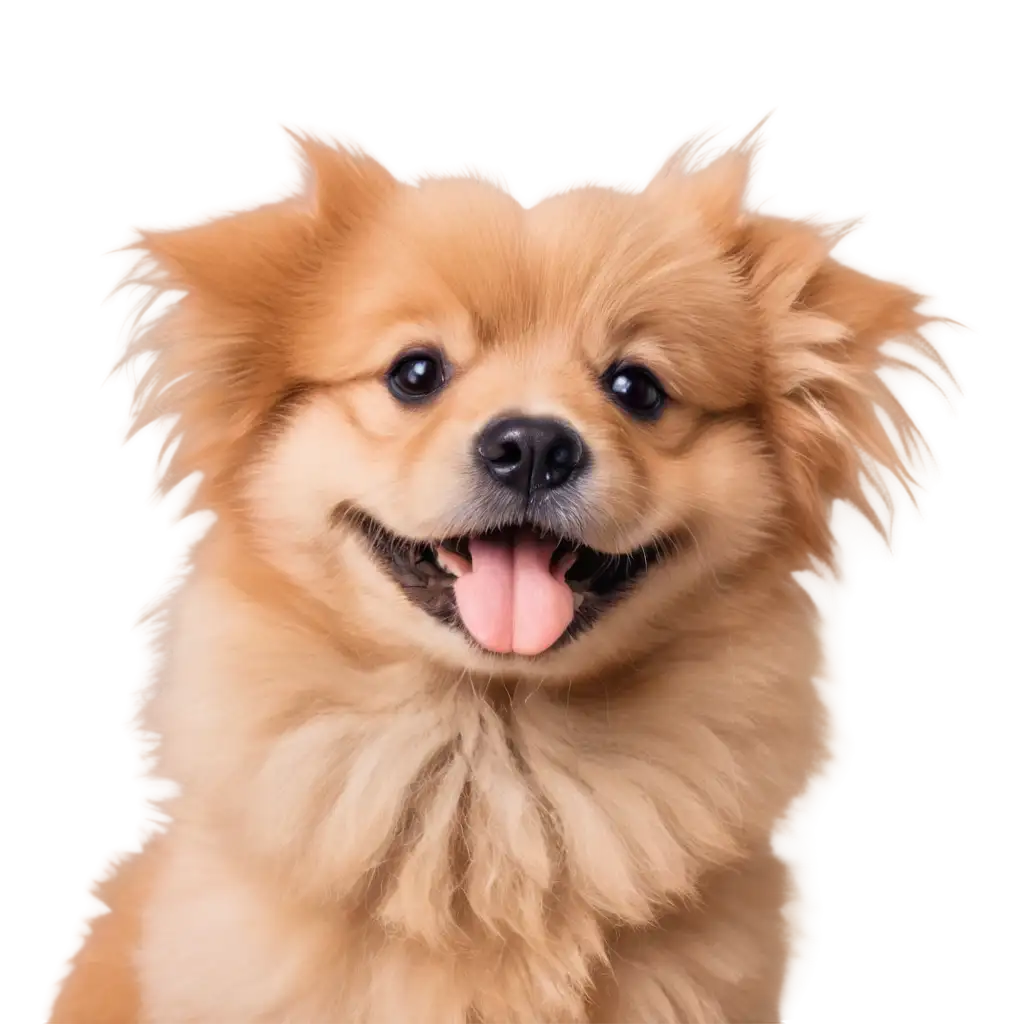 Cute fluffy portrait smile Puppy dog