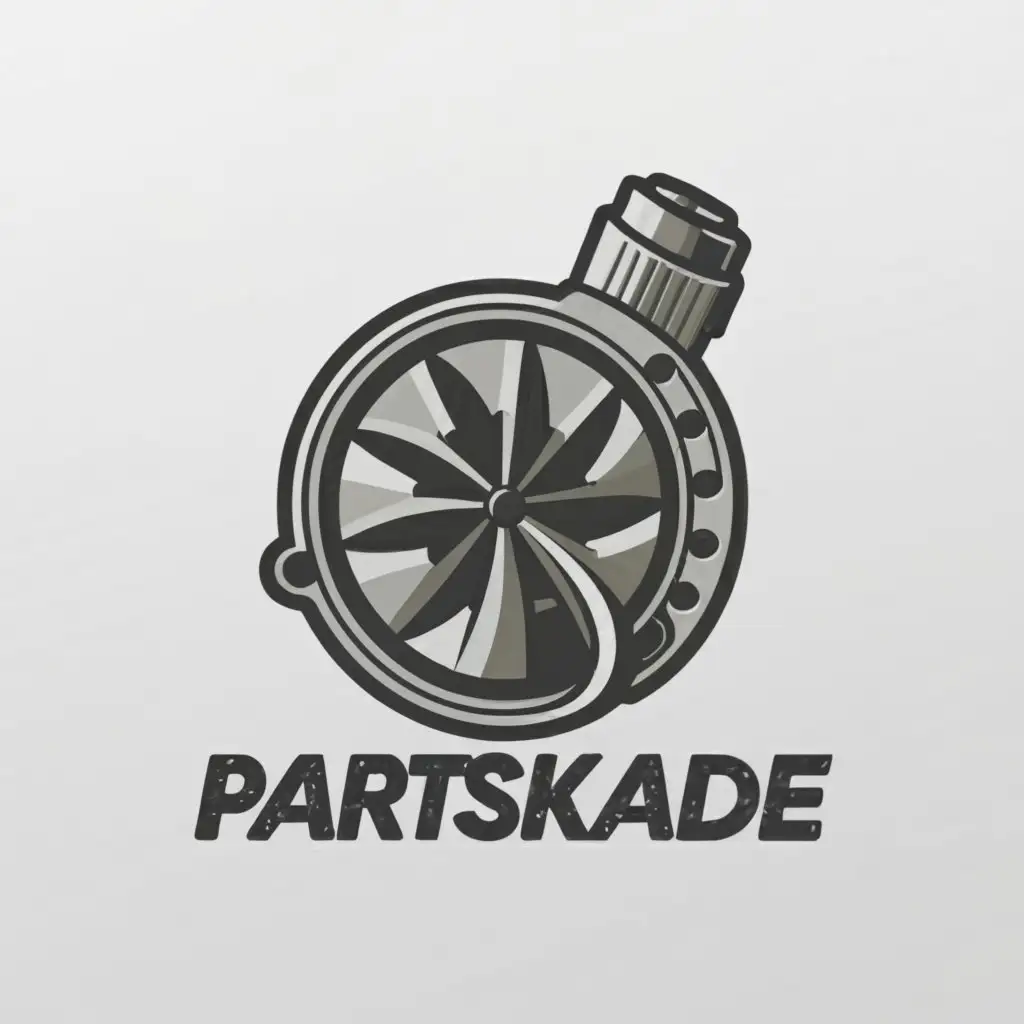 a logo design,with the text "Parts Kade", main symbol:turbocharger,complex,clear background