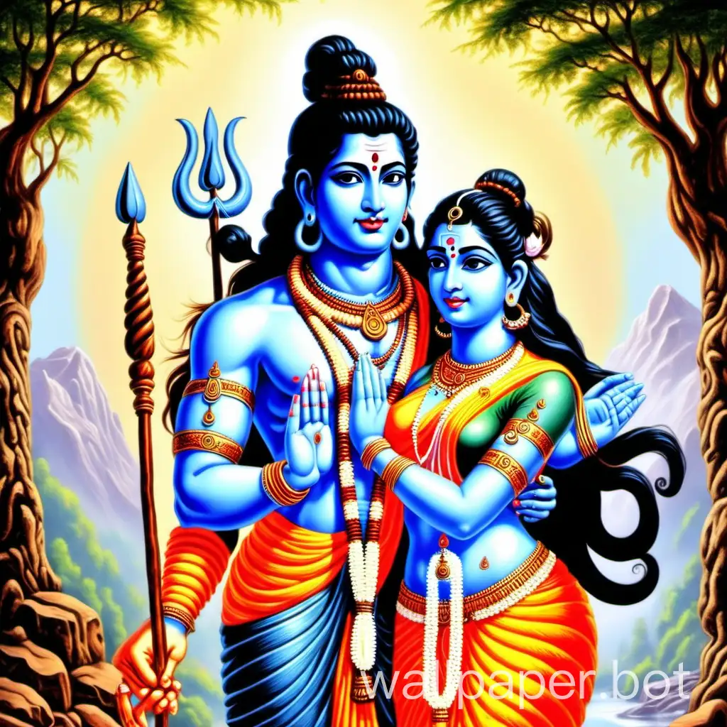 Divine-Love-Lord-Shiv-and-Parvati-Embracing-in-Devotion