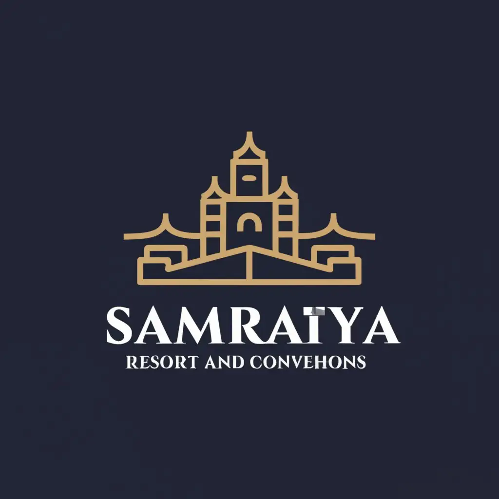 a logo design,with the text "SAMRAJYA RESORT AND COVENTIONS", main symbol:castle AND resort,Moderate,be used in Others industry,clear background