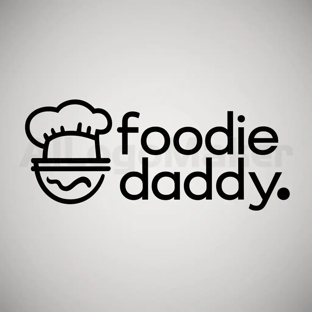 a logo design,with the text "Foodie Daddy", main symbol:Food, food testing, chef, hunting for taste,Minimalistic,clear background