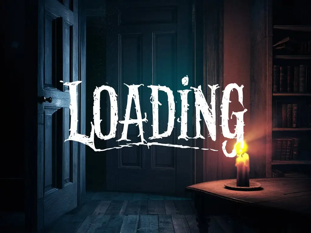 Horror Game Loading Screen with Eerie Inscription