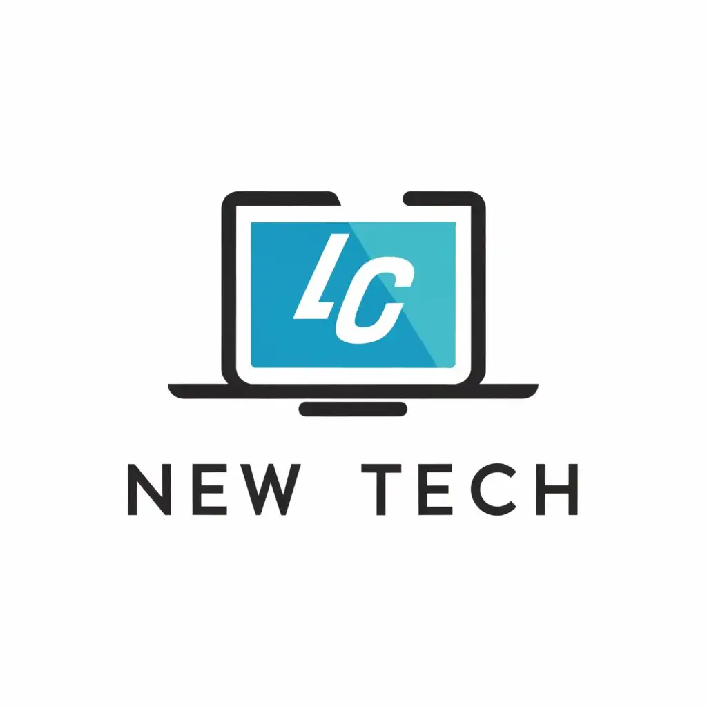 a logo design,with the text "new tech", main symbol:LAPTOP LC,complex,be used in Internet industry,clear background