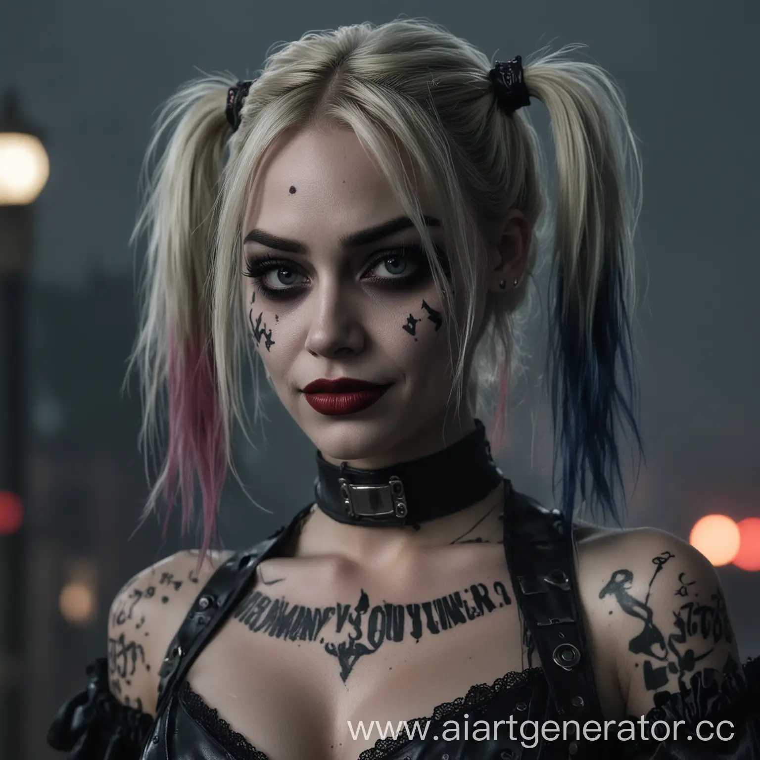 Gothic-Harley-Quinn-Night-City-Tattoo-Art