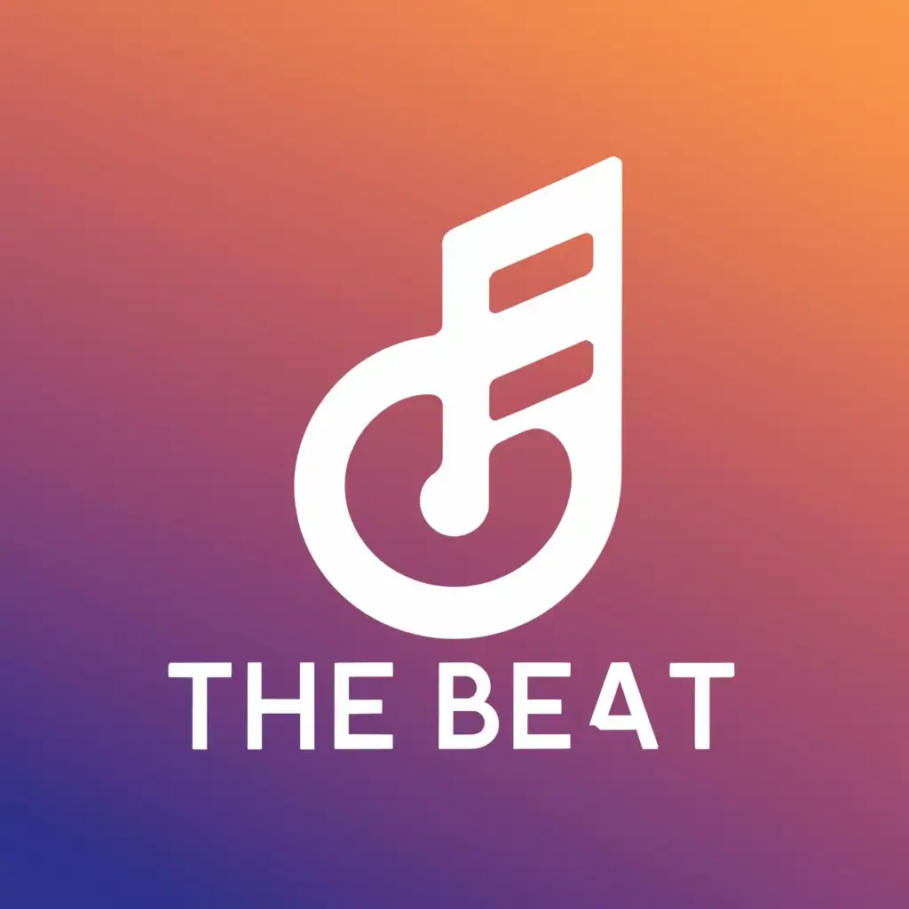 a logo design,with the text "The Beat", main symbol:Music note,Moderate,be used in Others industry,clear background